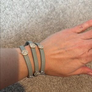 White House Black Market Leather Wrap Bracelet